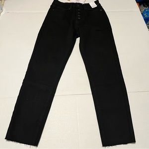 YMI Vintage Dream Women Size 7‎ / 28 Black High Rise Ankle Jeans Button Fly NEW